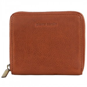 Pierre Cardin Leather Zip around wallet Brown | 816729-UVJ