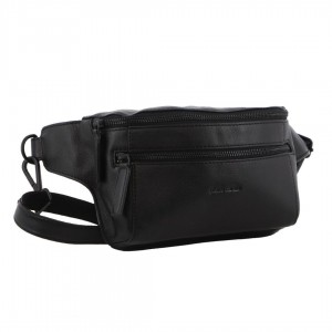 Pierre Cardin Pirre Cardin Leather 3-Way Sling Bag Black | 879610-CYS