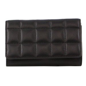 Pierre Cardin Pleated Leather Tri-Fold Wallet Black | 019534-DQB