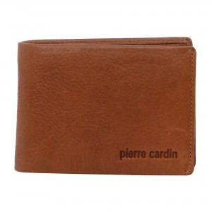 Pierre Cardin Rustic Leather Bi-Fold Wallet Brown | 231789-KPE