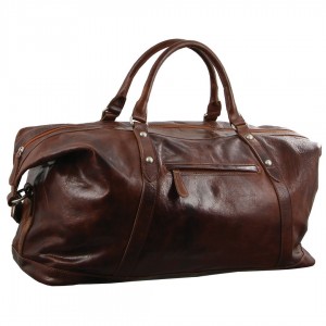 Pierre Cardin Rustic Leather Business Overnight Bag Brown | 732546-WUF