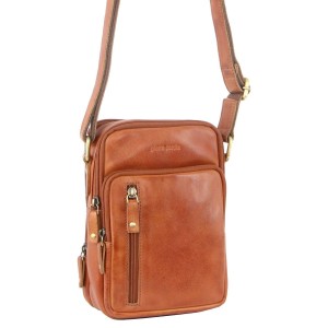 Pierre Cardin Rustic Leather Cross-Body Bag Brown | 408956-RKD