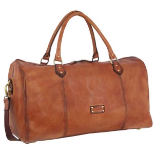 Pierre Cardin Smooth Leather Overnight Bag Brown | 763025-DNG