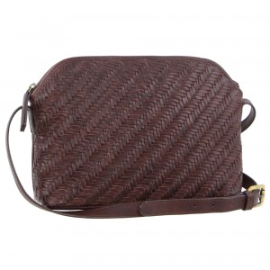 Pierre Cardin Woven Embossed Leather Cross-Body Bag Burgundy | 073524-PEI