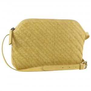 Pierre Cardin Woven Embossed Leather Cross-Body Bag Yellow | 942063-UYR