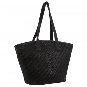 Pierre Cardin Woven Embossed Leather Shoulder Bag Black | 726481-YFW