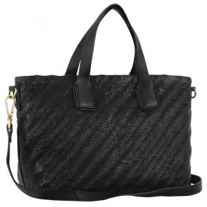 Pierre Cardin Woven Embossed Leather Tote Bag Black | 837524-SZP