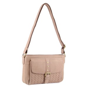 Pierre Cardin Woven Leather Cross-Body Bag Pink | 706138-ZAP