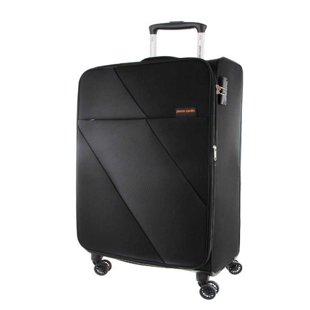 Pierre Cardin 55cm CABIN Soft-Shell Suitcase Black | 814520-JAI