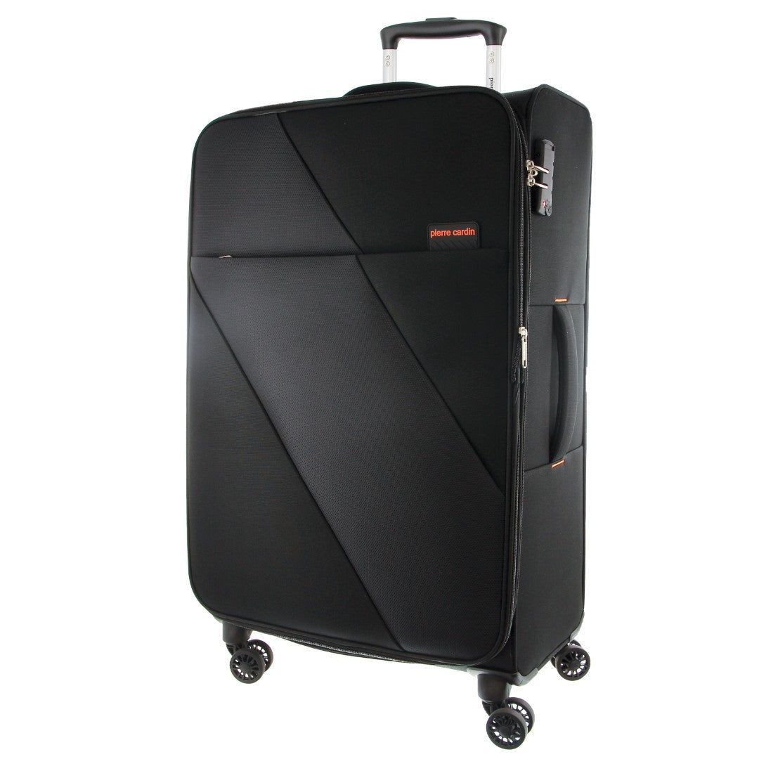 Pierre Cardin 68cm MEDIUM Soft-Shell Suitcase Black | 042391-QBV