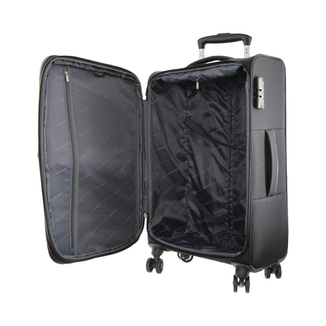 Pierre Cardin 68cm MEDIUM Soft Shell Suitcase Black | 159726-LRZ