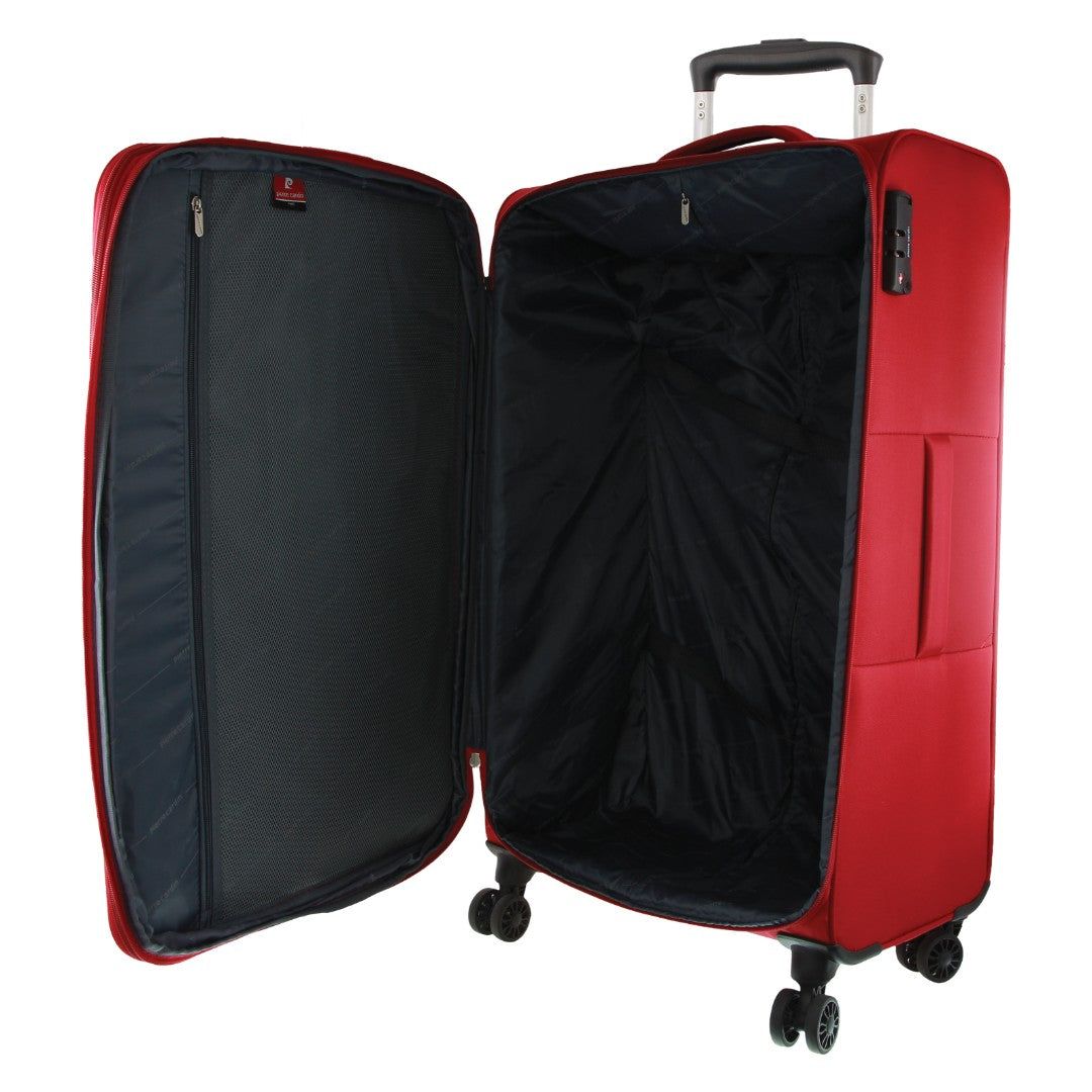 Pierre Cardin 76cm LARGE Soft Shell Suitcase Red | 738194-IMA