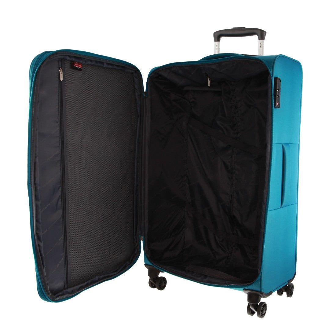 Pierre Cardin 76cm LARGE Soft Shell Suitcase Turquoise | 340768-DAW