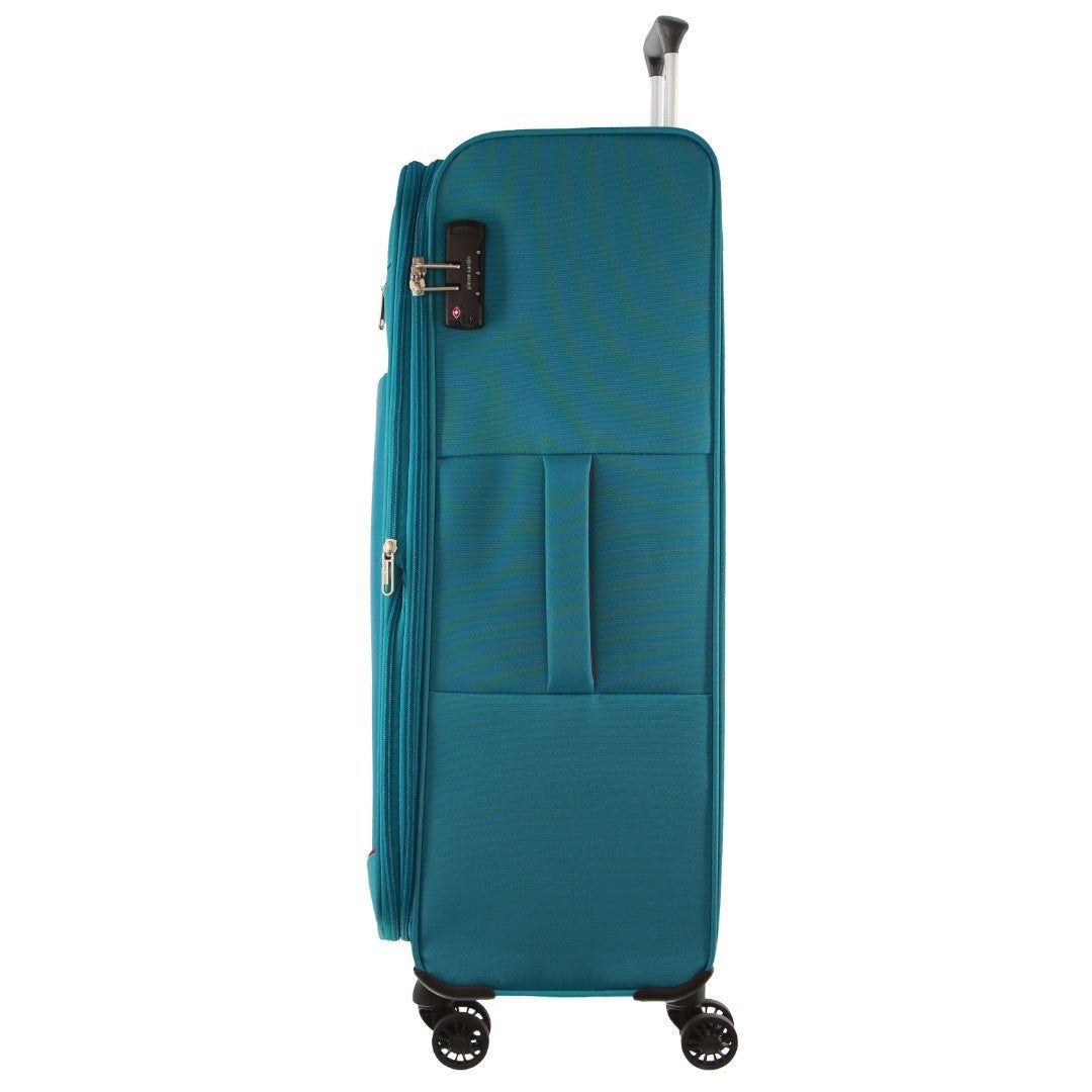 Pierre Cardin 76cm LARGE Soft Shell Suitcase Turquoise | 340768-DAW