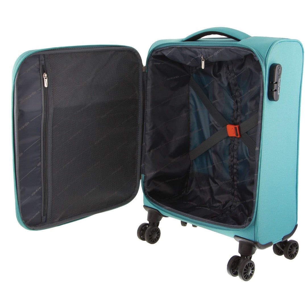 Pierre Cardin 78cm LARGE Soft Shell Suitcase Turquoise | 914206-HKA