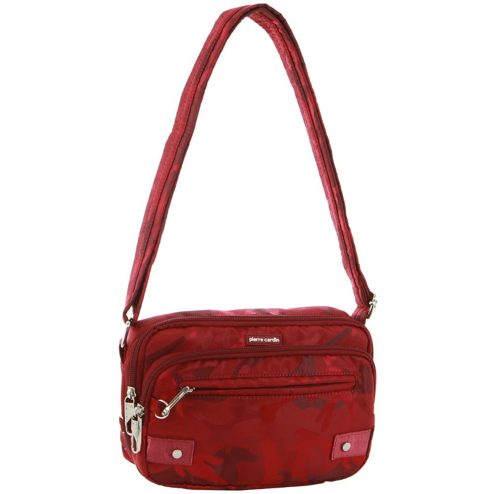 Pierre Cardin Anti-Theft Cross Body Bag Burgundy / Camo | 613245-ELH