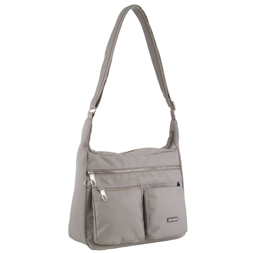 Pierre Cardin Anti-Theft Cross Body Bag Grey Brown | 851326-BEF