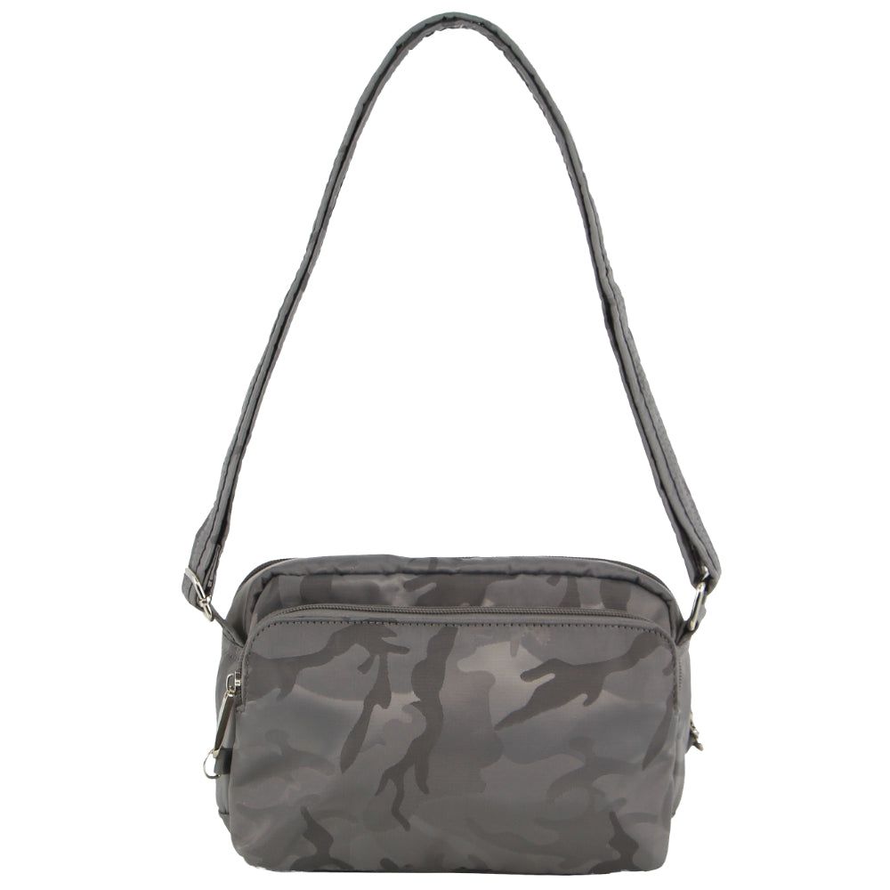 Pierre Cardin Anti-Theft Cross Body Bag Grey / Camo | 901528-JLB