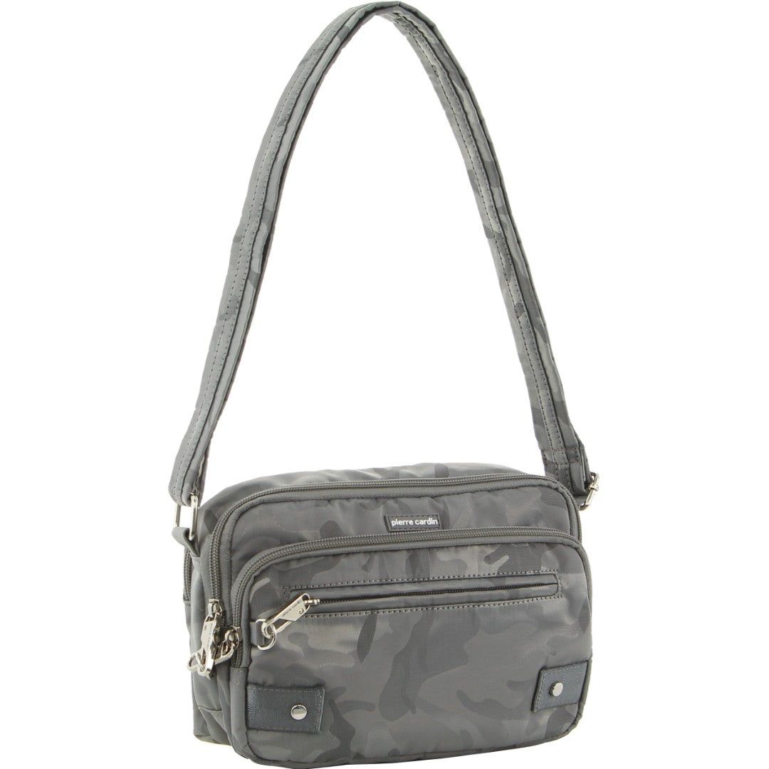 Pierre Cardin Anti-Theft Cross Body Bag Grey / Camo | 901528-JLB