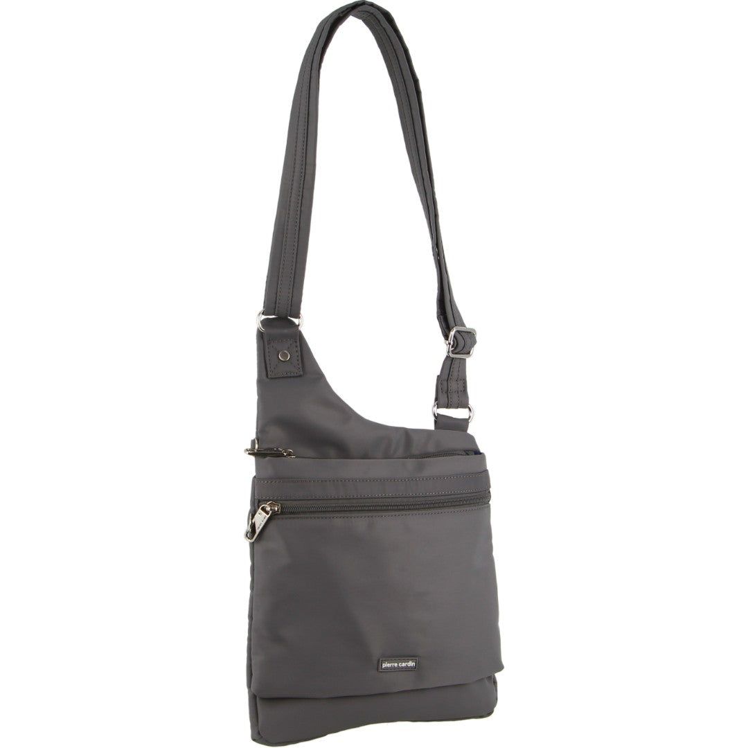 Pierre Cardin Anti-Theft Cross Body Bag Grey | 917246-PQF