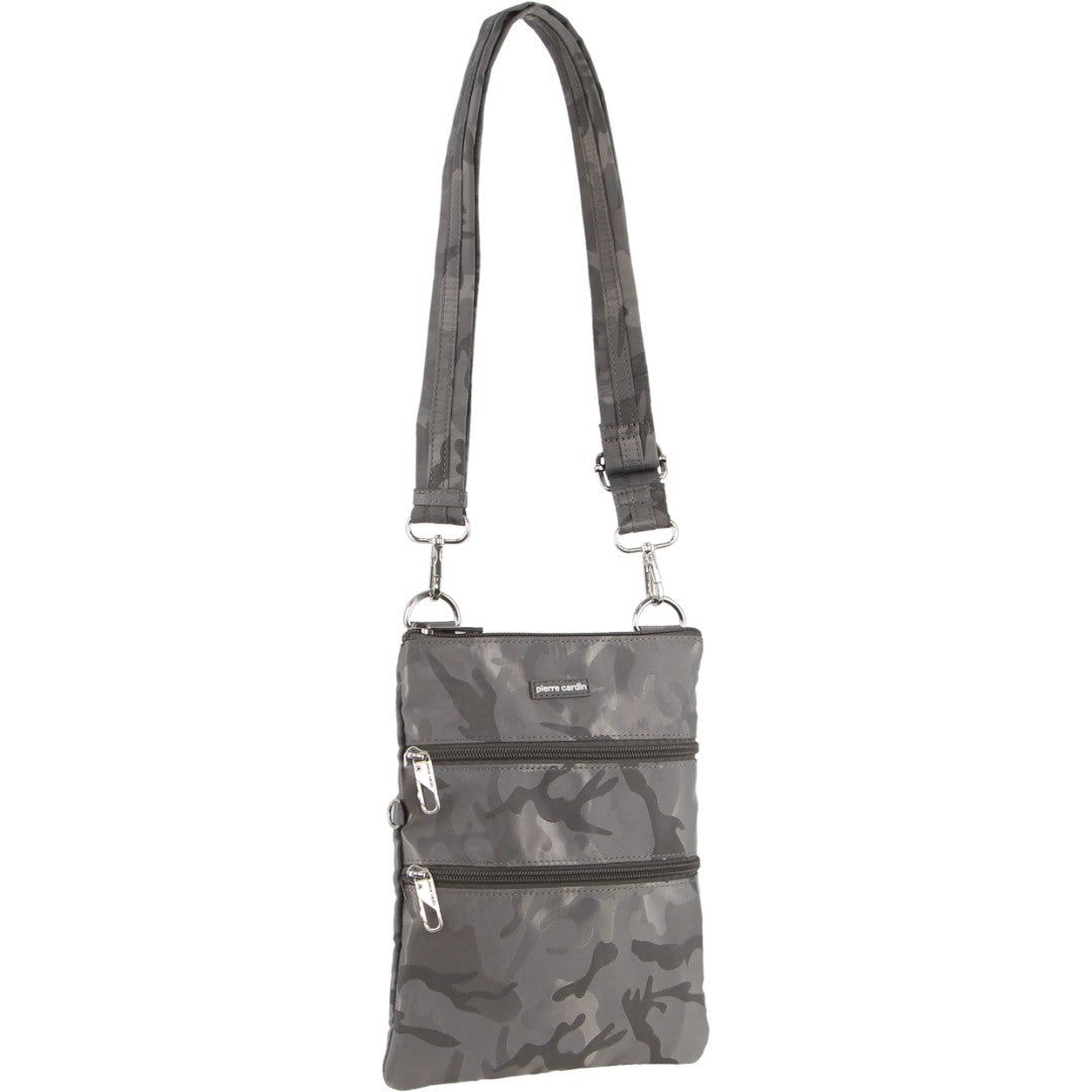 Pierre Cardin Anti-Theft Cross Body Bag Grey / Camo | 438175-JAV