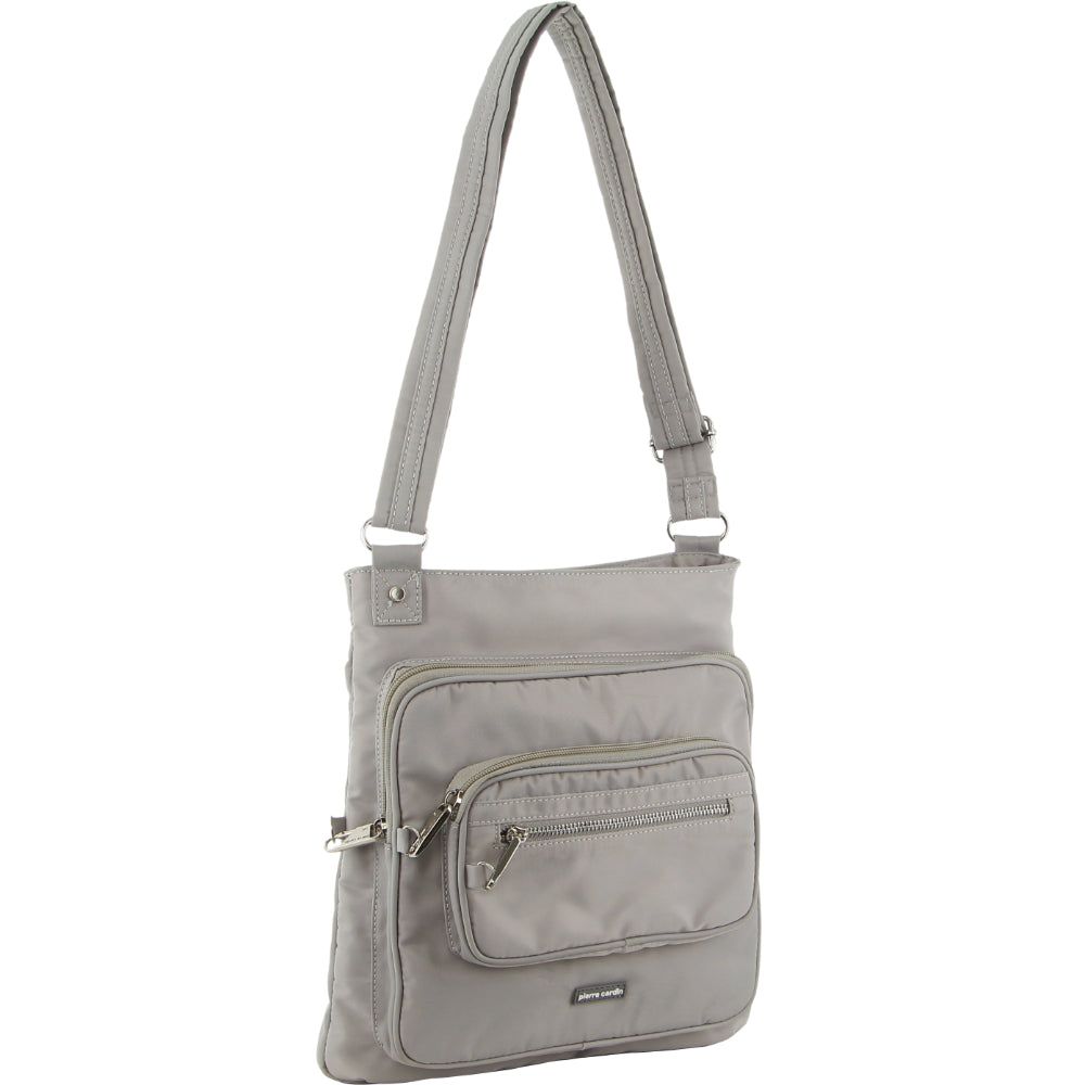 Pierre Cardin Anti-Theft Cross Body Bag Grey Brown | 049738-LDS