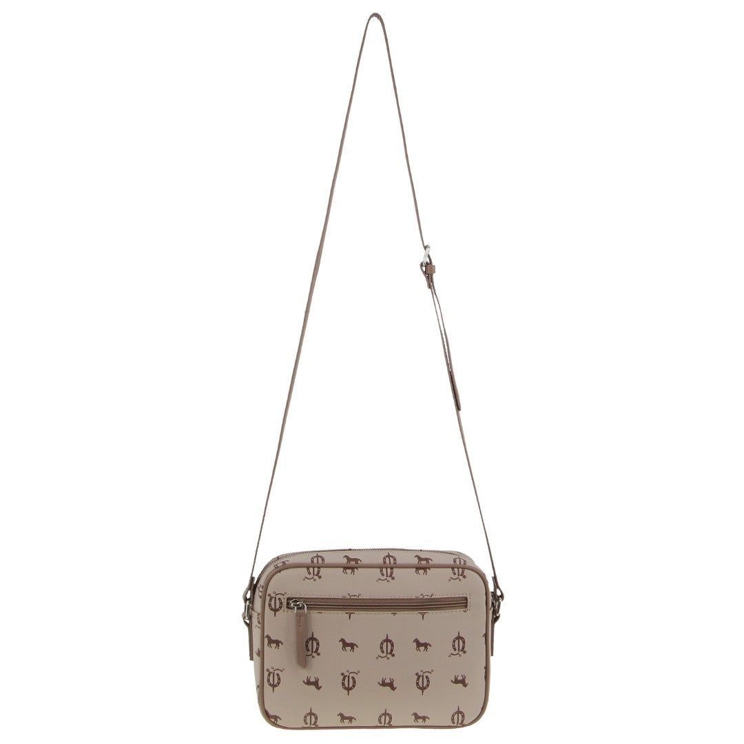 Pierre Cardin Canvas Leather Trim Square Cross-body Bag Beige | 781204-IOC