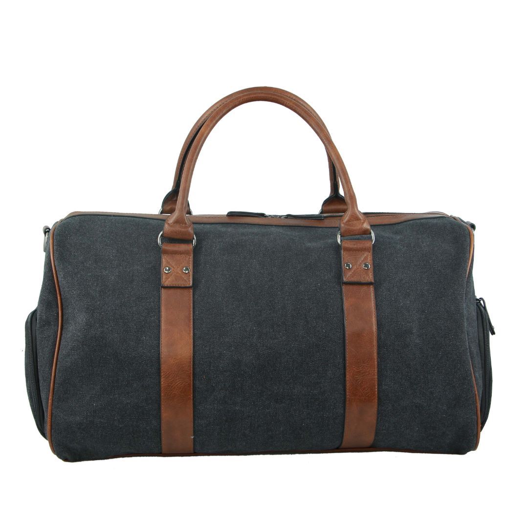 Pierre Cardin Canvas Overnight Duffle Bag Black | 981347-DEX