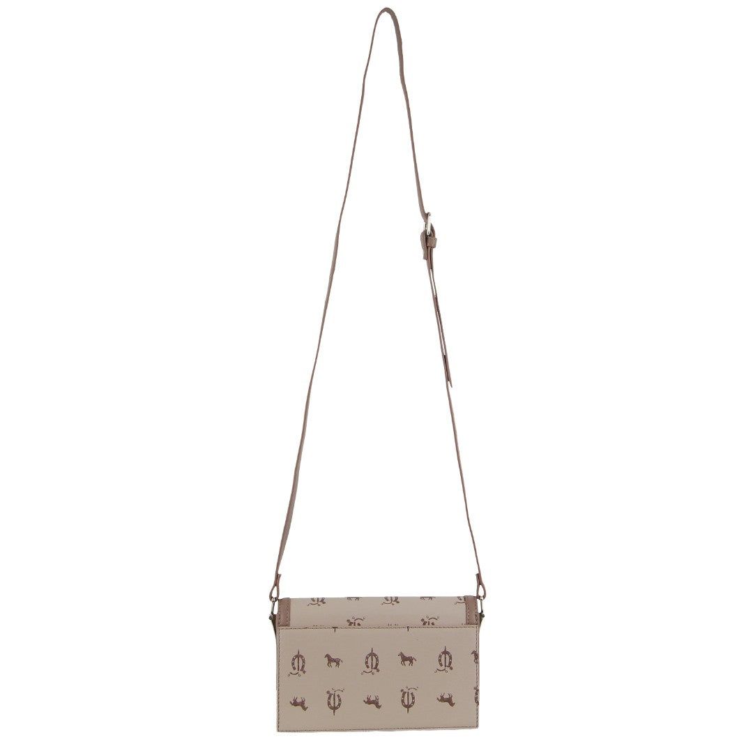 Pierre Cardin Canvas Print Leather Trim Flap Cross-Body Bag Beige | 765340-PHI