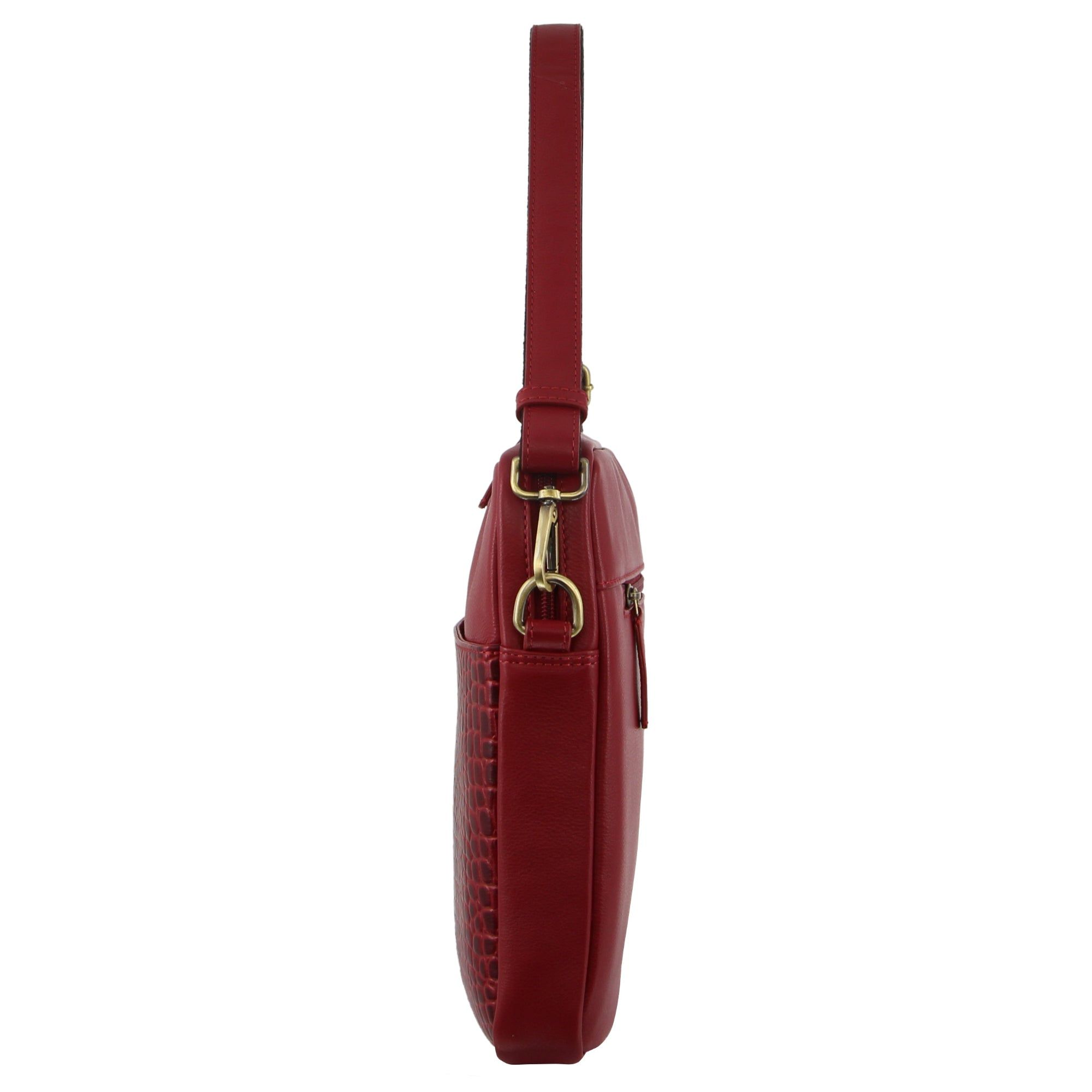 Pierre Cardin Croc-Embossed Leather Business Computer Bag Red | 389561-XDR