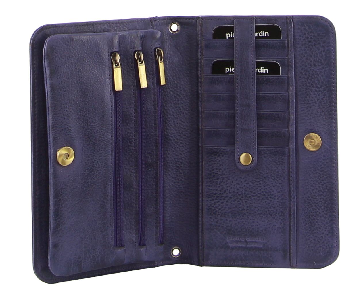 Pierre Cardin Genuine Leather Clutch Wallet Bag Purple | 039581-MRE