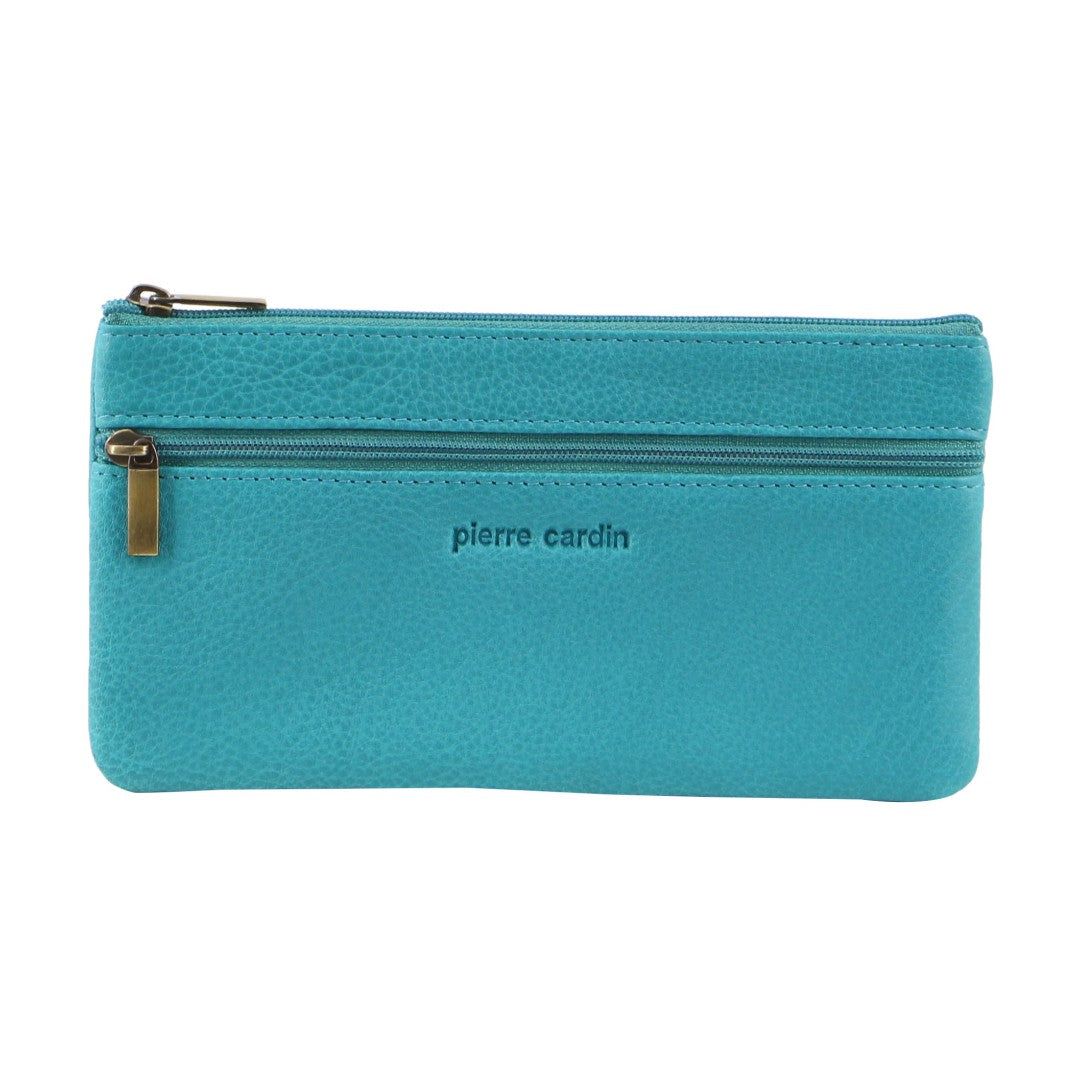 Pierre Cardin Genuine Leather Coin Purse Turquoise | 039678-OLC