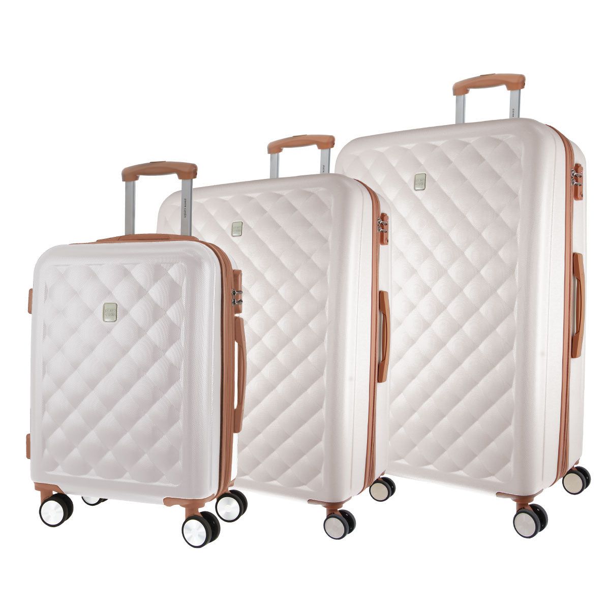 Pierre Cardin Hard Shell 3-Piece Luggage Set White | 132704-FGT