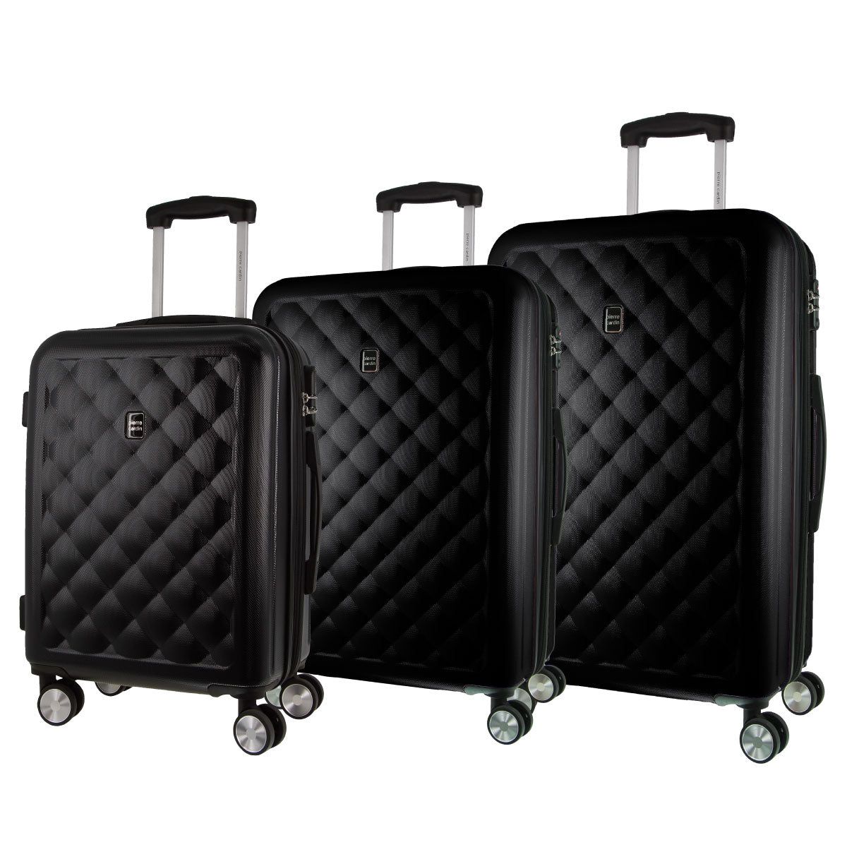 Pierre Cardin Hard Shell 3-Piece Luggage Set Black | 145793-HUG