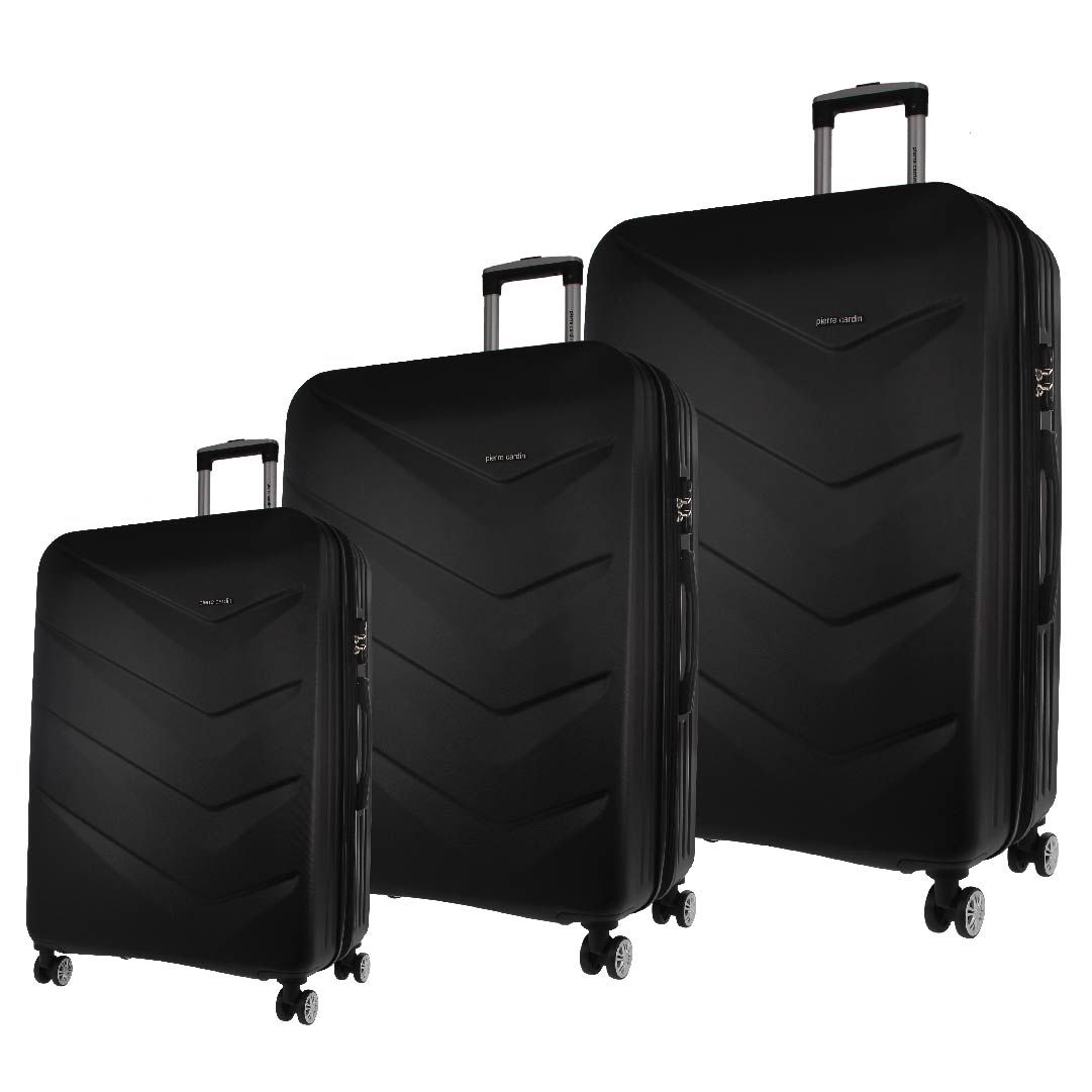 Pierre Cardin Hard Shell 3-Piece Luggage Set Black | 170286-YGD