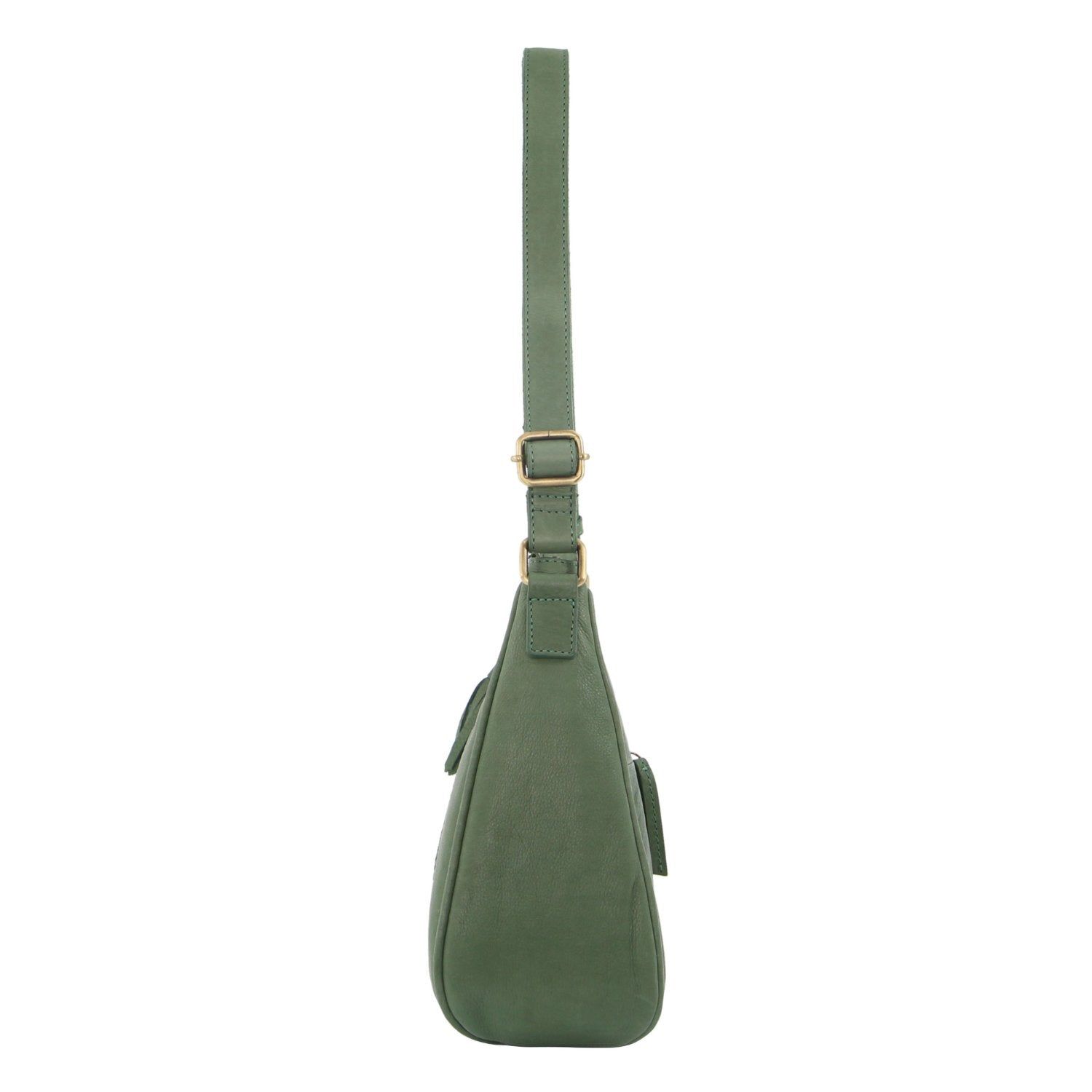 Pierre Cardin Herringbone Embossed Leather Tassle Crossbody Bag Green | 670539-FTJ