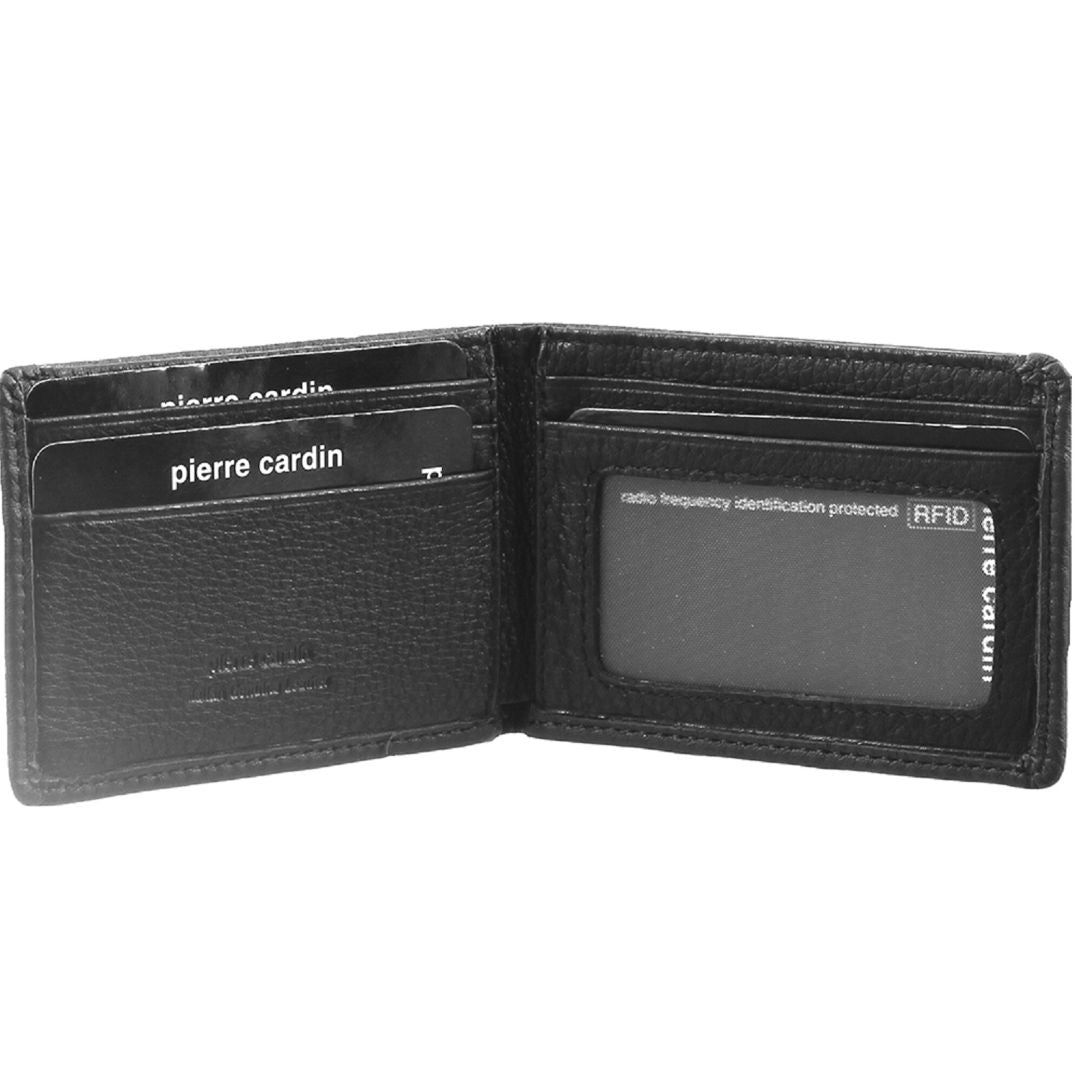 Pierre Cardin Italian Leather Bi-Fold Wallet Black | 987145-RNG