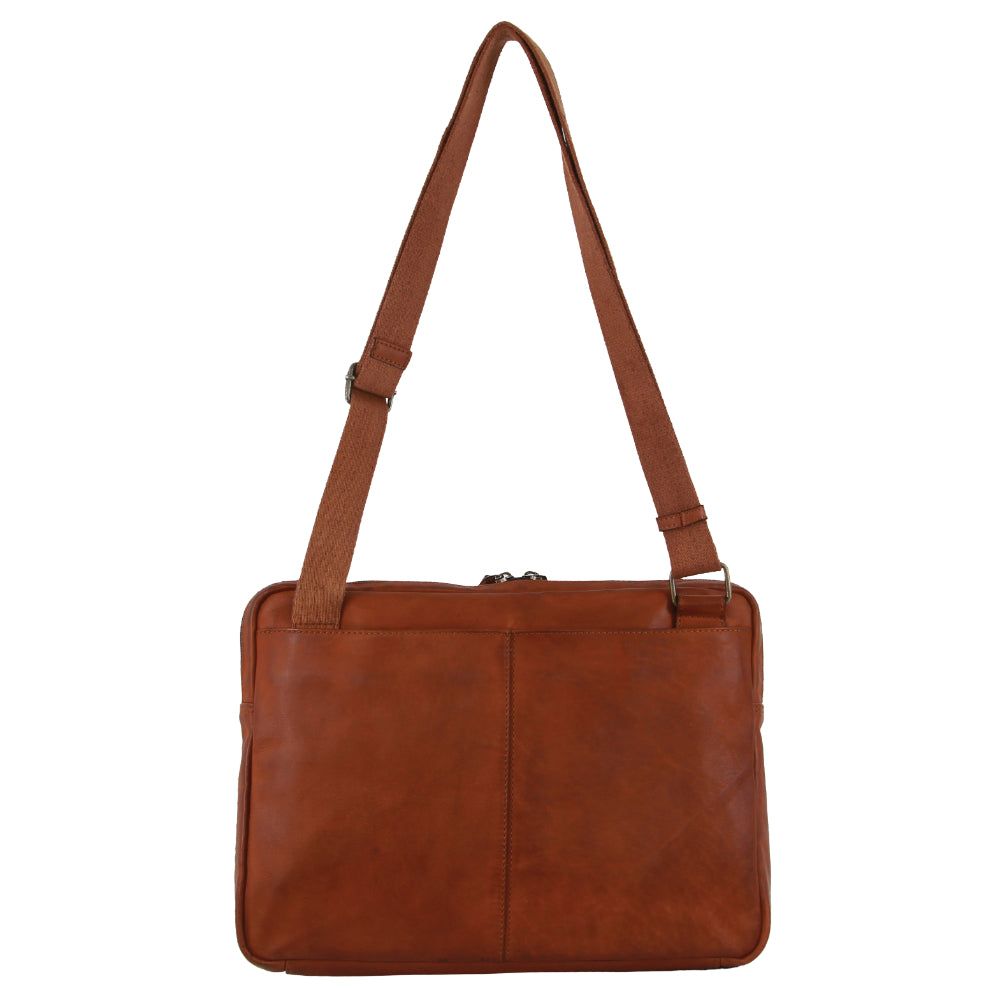 Pierre Cardin Italian Leather Business Computer Bag Brown | 085237-TKM