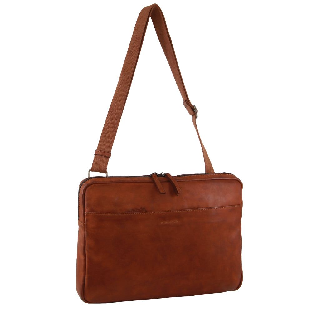 Pierre Cardin Italian Leather Business Computer Bag Brown | 085237-TKM