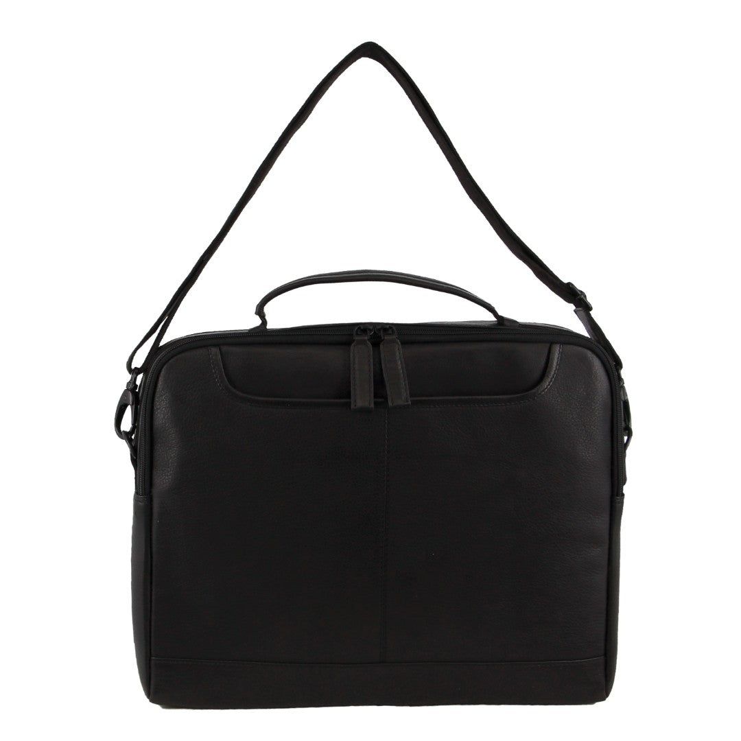 Pierre Cardin Italian Leather Computer Bag Black | 930178-GZC