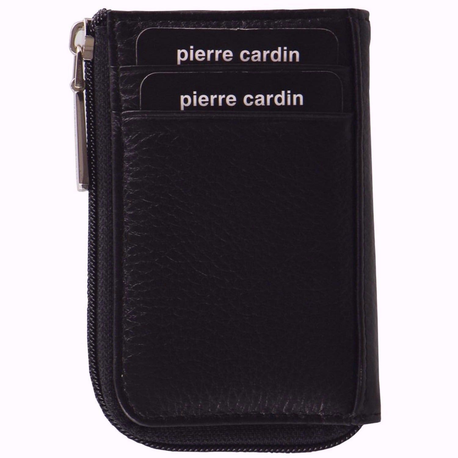 Pierre Cardin Italian Leather Key + Credit Card Holder Black | 658314-FYA