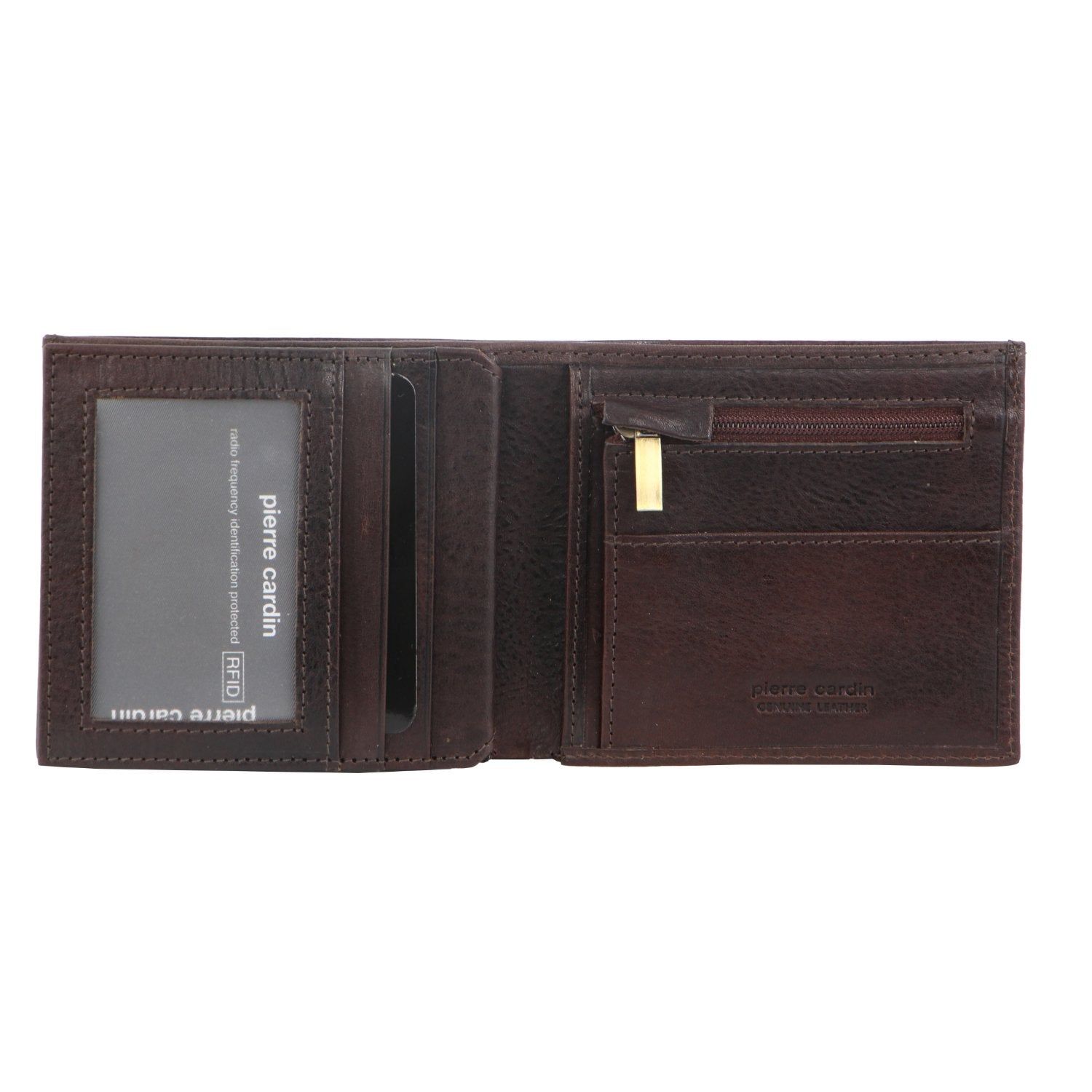 Pierre Cardin Italian Leather Tri-Fold Wallet Chocolate | 742936-UEF