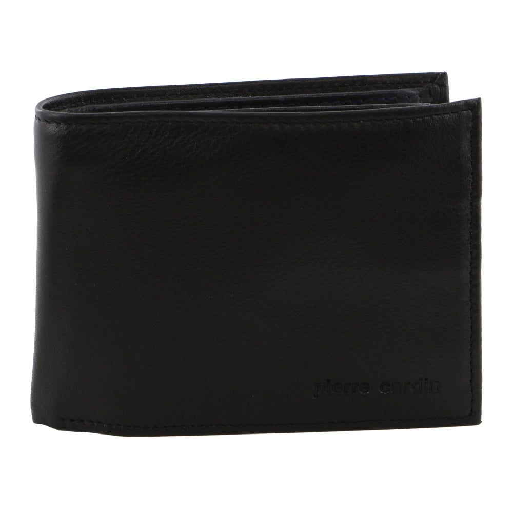 Pierre Cardin Italian Leather Two Tone Tri-Fold Wallet Black / Brown | 875143-LUX