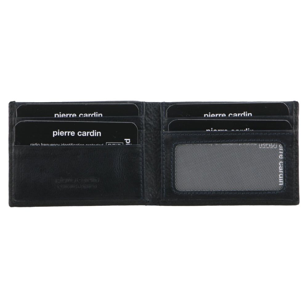 Pierre Cardin Italian Leather Two Tone Wallet Card Holder Black | 749356-RXB