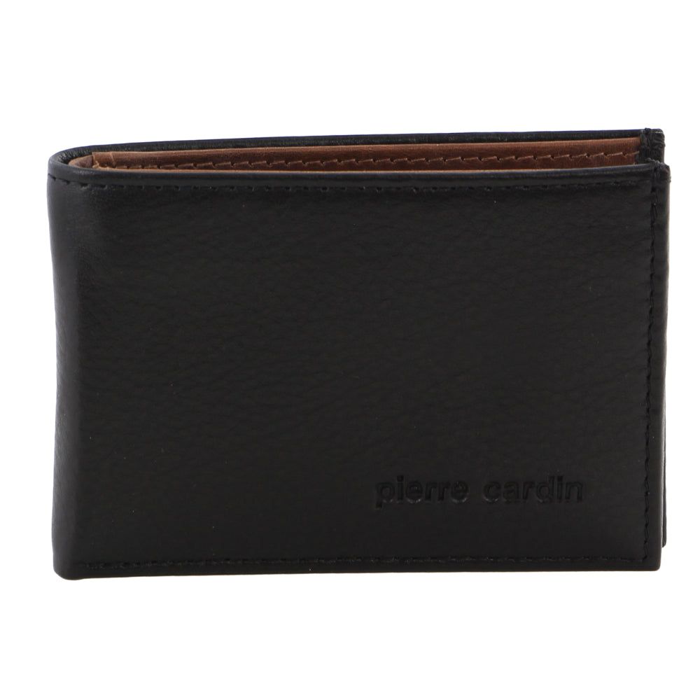 Pierre Cardin Italian Leather Two Tone Wallet Card Holder Black | 749356-RXB