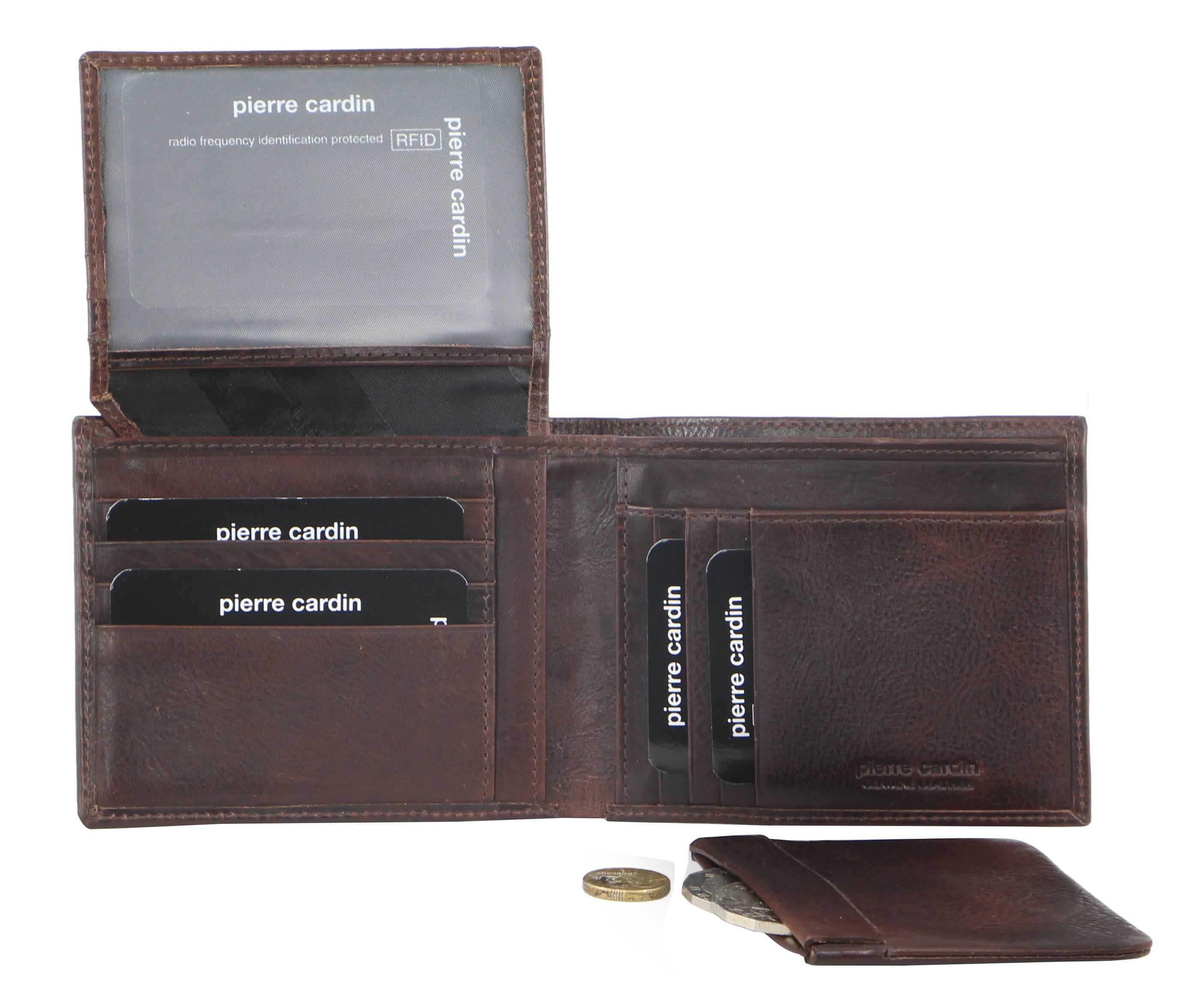 Pierre Cardin Italian Leather Wallet Card Holder Chocolate | 953217-WYA