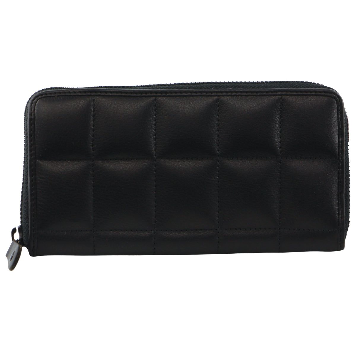 Pierre Cardin Italian Pleated Leather Zip Wallet Black | 079483-VHT