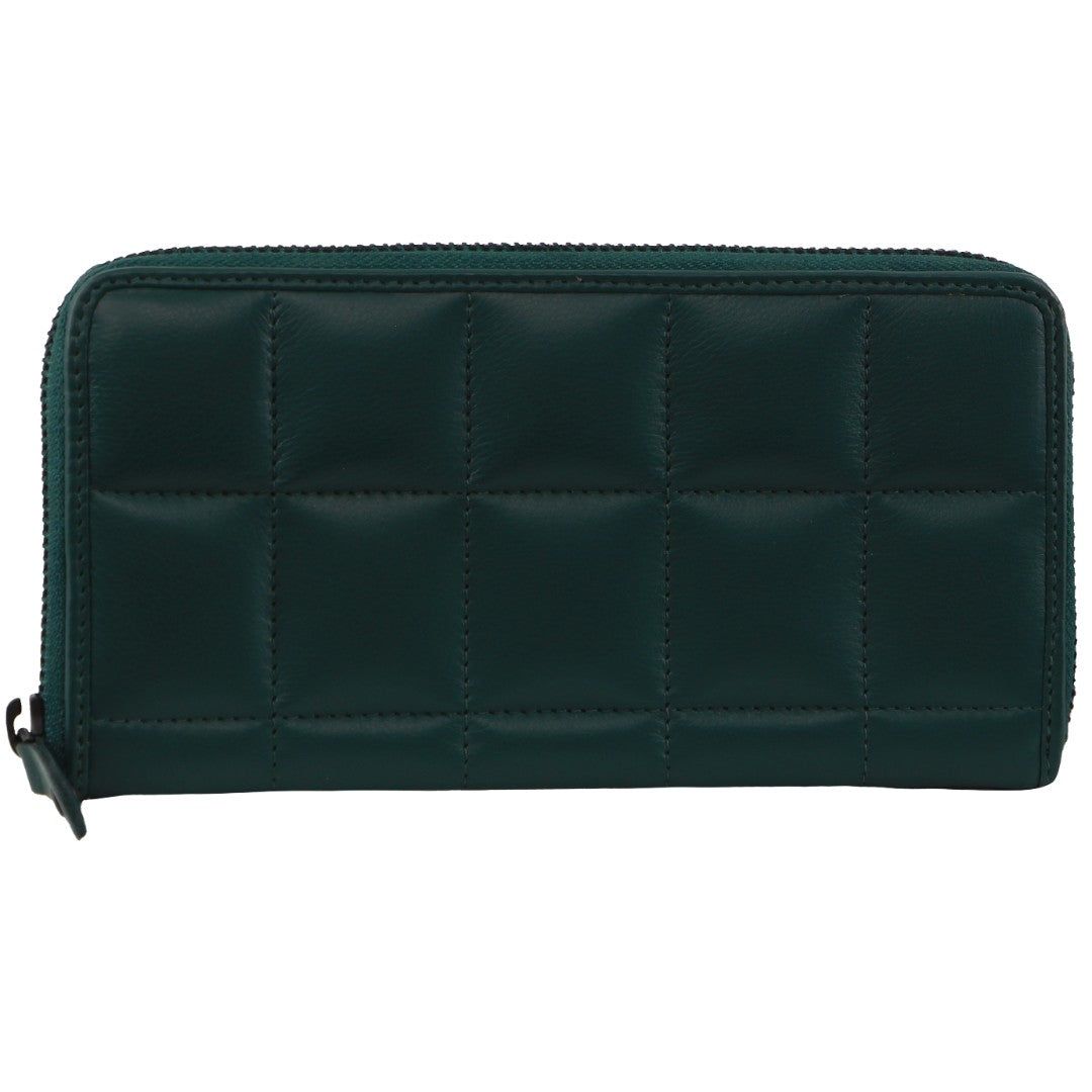 Pierre Cardin Italian Pleated Leather Zip Wallet Zirkon | 850349-EMD