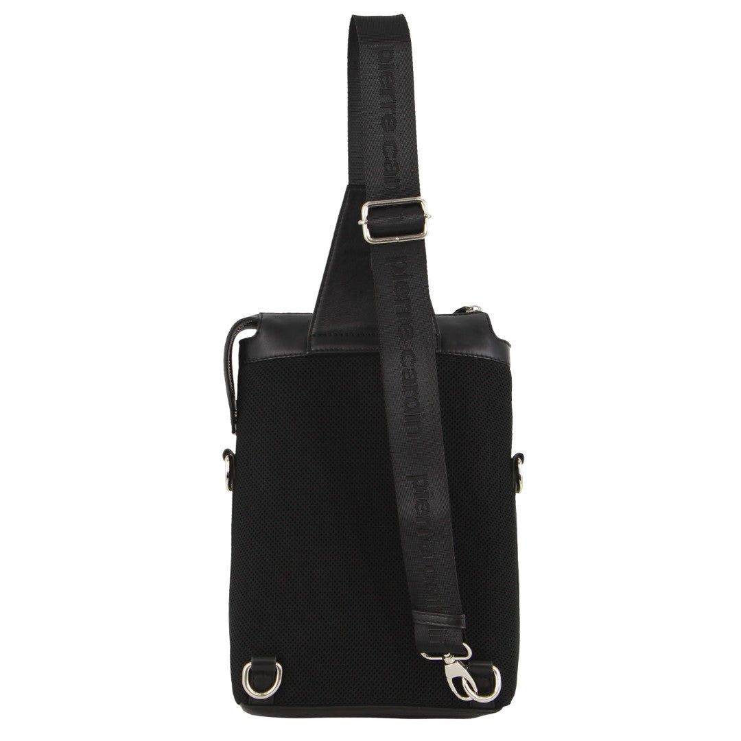 Pierre Cardin Leather 3-Way Sling Bag Black | 764589-RDY