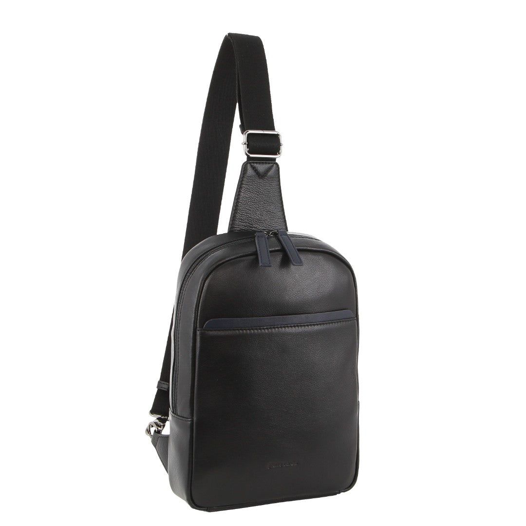 Pierre Cardin Leather 3-Way Sling Bag Black | 018279-IVW